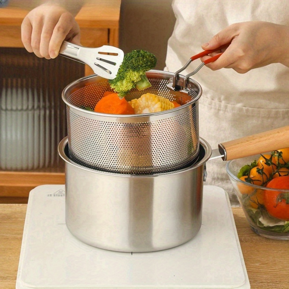 Revor | Ultimate Stainless Steel Fryer, Saucepan & Strainer Set